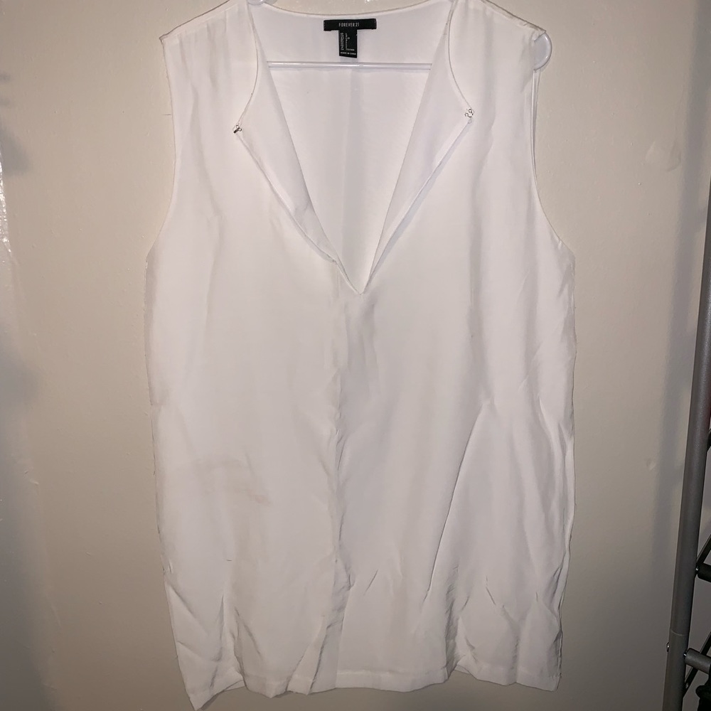 White V neck beach cover up/ Dress